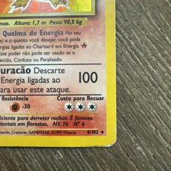 CGC Portuguese Charizard 1999 Base Set 4/102 Holo Pokemon Card - Image 4
