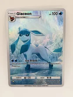 Pokemon POCKET Glaceon Eeveelution Kawaii illustration DIY Doujin Art Card - Image 1