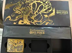 ONE PIECE Card Game 2nd ANNIVERSARY Set Only Playmat/2 Dice/Sleeves/Outer Box - Image 1