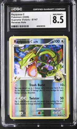 CGC 8.5 Rayquaza C 2009 Supreme Victors 8/147 Reverse Holo Pokemon Card - Image 1
