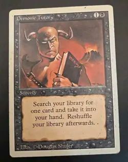 Demonic Tutor Revised Edition MTG Regular Heavily Played - Image 1