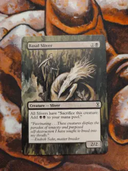 Magic the Gathering Basal Sliver Hand Painted Unique Custom MTG Alter - Image 1