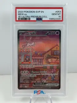 2023 POKEMON SVP EN-SV BLACK STAR PROMO 151 ULTRA-PREM COLL #053 MEW EX PSA 10 - Image 1