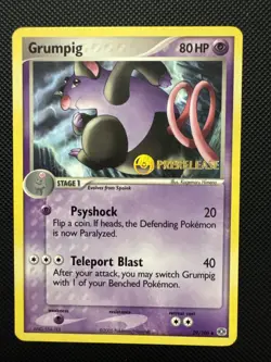 Grumpig - (Prerelease) 29/106 Nintendo Regular Ex Emerald Pokemon - Image 1