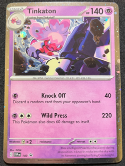 Tinkaton Pokemon Scarlet & Violet SVP 140 Cosmos Holo Black Star Promo NM - Image 1