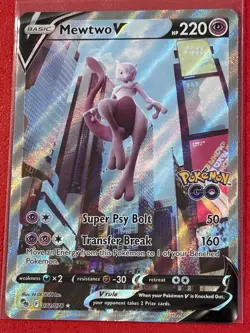 Mewtwo V (Alternate Full Art) 072/078 Pokemon GO Holo Near Mint - Image 3