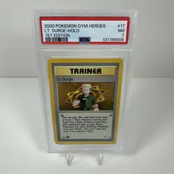 HOLO Giovanni, 1st Edition Pokemon Gym Challenge 2000, PSA 7 18/132 With Swirl - Image 1
