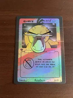 Quack (Psyduck) Breakout 6/8 - 1st Edition Pokederp Pokemon Fan Art Holo - NM - Image 1