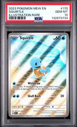 2023 Pokemon MEW EN Illustration Rare #170 Squirtle Gem Mint PSA 10 - Image 1