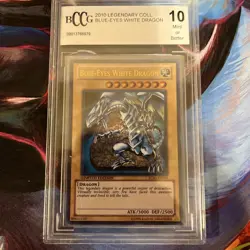 Yu-Gi-Oh! Blue-Eyes White Dragon Ultra Rare Card LC01-EN004 Beckett BCCG 10 - Image 1