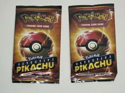 New SEALED X2 Detective Pikachu Pokemon Promo 2 Card Booster Pack Vintage - Image 1