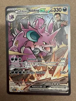 Team Rocket’s Nidoking EX 233/182 Special Illustration Rare SIR NM Pokemon Card - Image 2