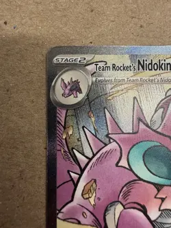 Team Rocket’s Nidoking EX 233/182 Special Illustration Rare SIR NM Pokemon Card - Image 3