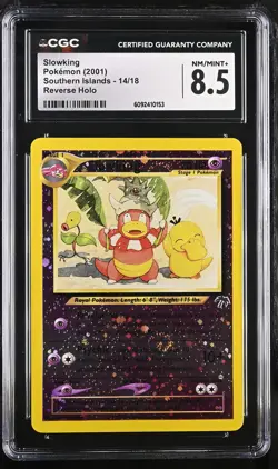 CGC 8.5 Slowking 2001 Southern Islands 14/18 Reverse Holo SWIRL Pokemon Card - Image 1