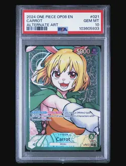 PSA 10 Carrot OP08-021 Leader Alt Art One Piece Card English 2024 - Image 1