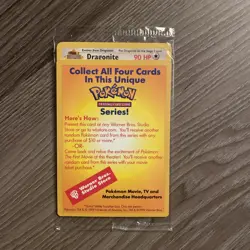 Sealed Dragonite Pokemon The First Movie WB Promo 1999 Card New - Image 1
