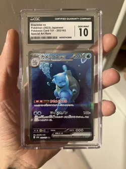 Pokemon TCG Blastoise EX 151 Special Art Rare Scarlet & Violet Card CGC 10 - Image 1