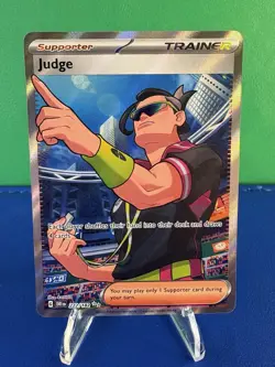 Pokemon TCG Sv10: Destined Rivals Judge 222/182 Full Art Trainer Card - NM - Image 1