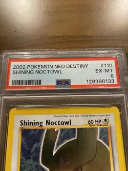 Pokemon TCG Neo Destiny Shining Noctowl Holo Rare Card 110/105 - Image 2