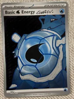 Hand Drawn Pokemon Blastoise holo Energy Card Original Art 1/1 custom - Image 1