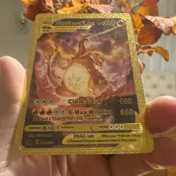 Charizard Vmax Premium Gold Foil Fan Art Textured Collector Pokemon Card SWSG261 - Image 1