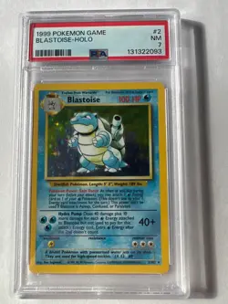 1999 Pokemon Base Set Blastoise Holo #2 PSA 7 Near Mint Graded Pokemon Card - Image 1