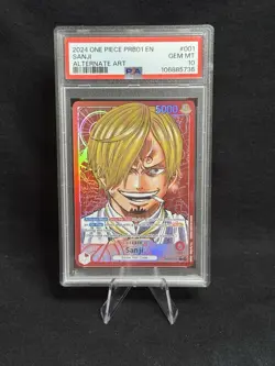 Sanji PRB01-001 Leader English Alt Art One Piece Card Game PSA 10 - Image 1