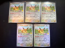 5x Eevee 2025 Pokemon Day Promo Card Lot 074/131 Holo Stamped - Image 1