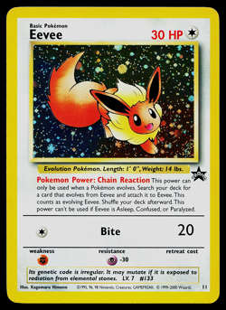 Pokemon Card - Eevee Promo WoTC Black Star Promo 11 SWIRL - Image 1