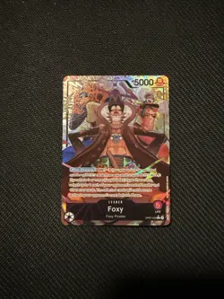 One Piece Card Game Foxy OP07-059 L Leader Alternate Art Foil Card NM - Image 1