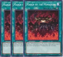 Yugioh - March of the Monarchs x 3 - 1st Edition NM - Plus Free Holographic Card - Image 1