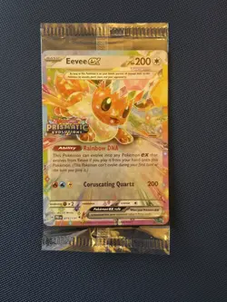 Pokemon TCG Eevee EX Prismatic Evolutions Stamped Promo Card 075/131 Sealed NM - Image 1