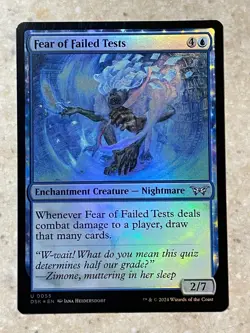MTG NM Fear of Failed Tests Foil [Duskmourn] - Image 1