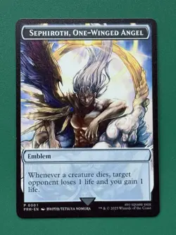Sephiroth, One-Winged Angel Emblem Token MTG Final Fantasy Metal Promo ENGLISH - Image 1