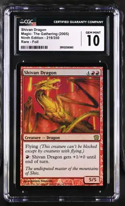 SHIVAN DRAGON 9th Edition Foil Rare CGC 10 MTG [Nostalgium] - Image 1