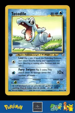 2000 Pokemon WotC Neo Genesis 81/111 Totodile 1st Ed - Image 1
