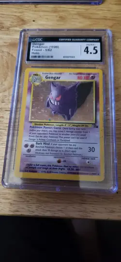Pokemon TCG Gengar Fossil Unlimited Holo Rare Cgc 7.5 5/62 - Image 1