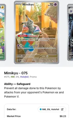 Mimikyu Holo Black Star Promo SVP075 Pokemon TCG Scarlet & Violet - Image 4