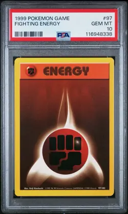 Pokemon Base Set Unlimited Fighting Energy PSA Gem MT 10 - Image 1