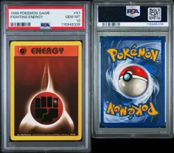 Pokemon Base Set Unlimited Fighting Energy PSA Gem MT 10 - Image 3