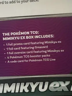 POKEMON TCG MIMIKYU EX BOX NEW FACTORY SEALED 4 BOOSTER PACKS 2023 ACTUAL PICS - Image 5
