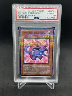 Yugioh Crystal Beast Ruby Carbuncle HL05-EN001 Ultra Parallel Rare PSA 10 Pop 6 - Image 1