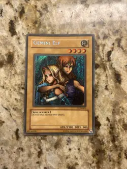 Yu-Gi-Oh! TCG Gemini Elf Secret Rare Holographic LON-000 - Image 1
