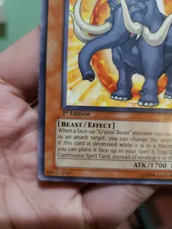 Yugioh: CRYSTAL BEAST AMBER MAMMOTH [DP07-EN005] - [Common] - [1st Edition] NM/M - Image 4