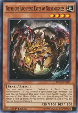 Yugioh NEFARIOUS ARCHFIEND EATER OF NEFARIOUSNESS DUEA-EN035 [Common] Unl/1st NM - Image 1
