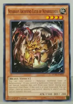 Yugioh NEFARIOUS ARCHFIEND EATER OF NEFARIOUSNESS DUEA-EN035 [Common] Unl/1st NM - Image 2