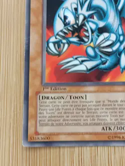 Carte Yu‑Gi‑Oh! - Dragon Toon aux Yeux Bleus - DDP‑F020 - VF - 2003 . - Image 3