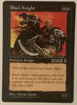 Magic The Gathering MTG BLACK KNIGHT Promo 6x9 Oversize Jumbo Card! - Image 1