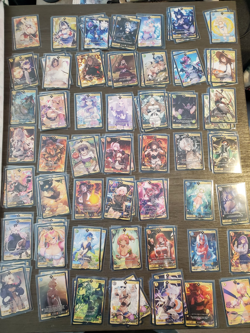 VCard Awakened Worlds: First Edition PL9 Rare Cards (non-holo); lot of 154 - Image 1