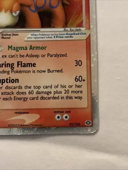 Camerupt EX 92/106 Emerald 2005 Holo Ultra Rare Pokemon Card -HP - Image 4